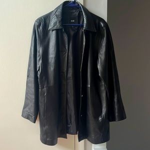 Women’s black leather jacket